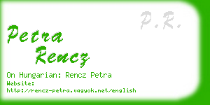 petra rencz business card